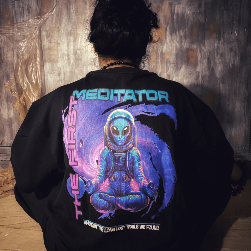 The First Meditator Unisex Oversized T-shirt - What if we sell liesThe First Meditator Unisex Oversized T-shirtWhat if we sell liesWhat if we sell lies